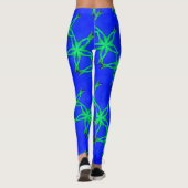 Aangesloten groene sterren blauw leggings (Achterkant)