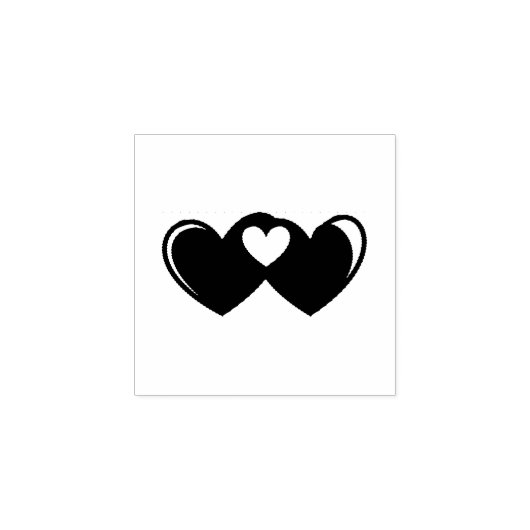 Aangesloten Hearts Wood Art Stamp Rubberstempel (Afrduk)