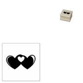 Aangesloten Hearts Wood Art Stamp Rubberstempel (Gestempeld)