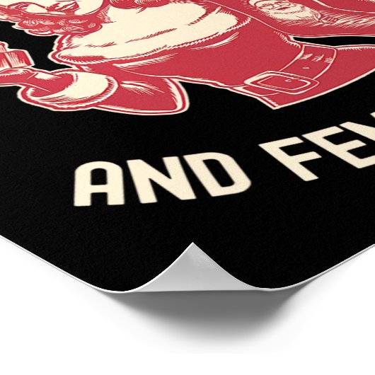 Aangespoord door kerstvreugde en Vrouw Rage Patria Poster (Hoek)