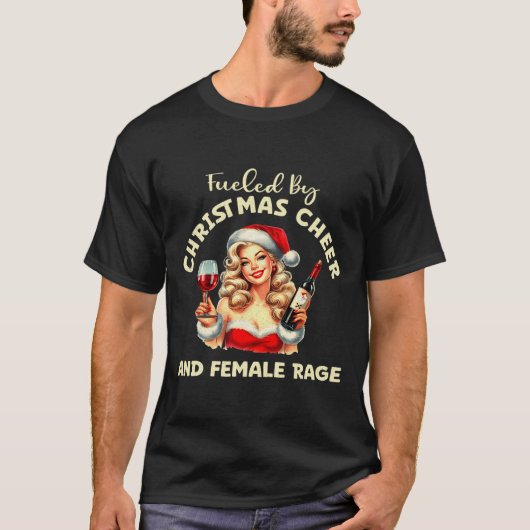 Aangespoord door kerstvreugde en Vrouw Rage Patria T-shirt (Voorkant)