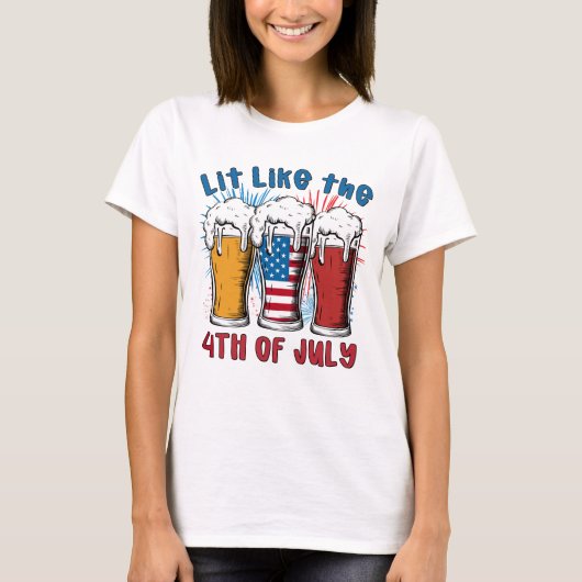 Aangestoken als 4 juli t-shirt (Voorkant)