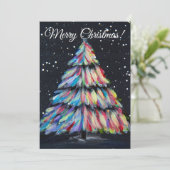 Aangetrokken tot licht feestdagenkaart (Staand voorkant)