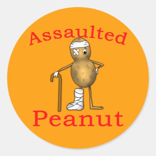 Aangevallen pinda. Funniest Joke Ever T shirt Ronde Sticker (Voorkant)