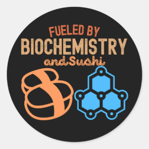 Aangevoed door Biochemie en Sushi Ronde Sticker