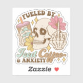 Aangevoed door ijskoffie en angst Vinyl Sticker (Vel)