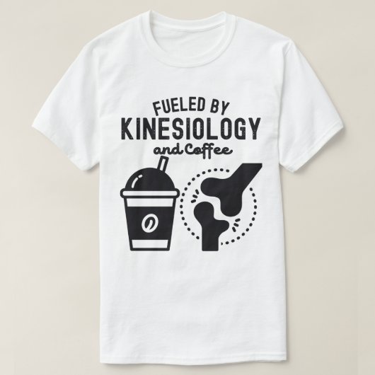 Aangevoed door Kinesiologie en Koffie T-shirt (Design voorkant)