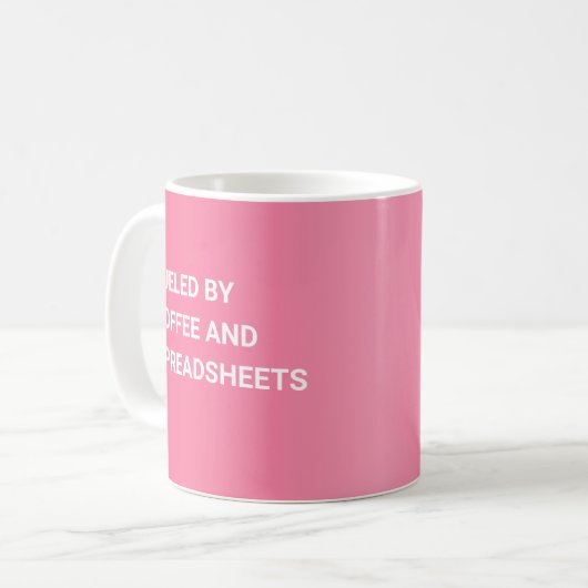 Aangevoed door koffie en spreadsheets - Gradient P Koffiemok (Voorkant links)