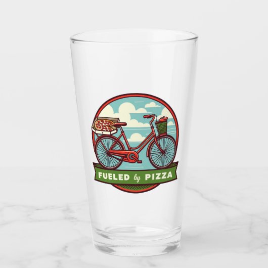 Aangevoed door Pizza Bike Glas (Voorkant)