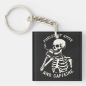 Aangevoed door Spite en Cafeïne Skelet Coffee Love Sleutelhanger (voorkant)