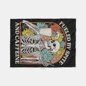 Aangevoed door Spite en Cafeïne Skelet Halloween C Fleece Deken (Voorkant (Horizontaal))