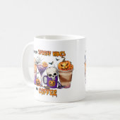 Aangevoed door Spooky Vibes Coffee Drinken Hallowe Koffiemok (Voorkant links)