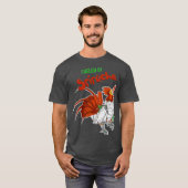 Aangevoed door Sriracha Geweldige Sauce Robot Roos T-shirt (Voorkant volledig)