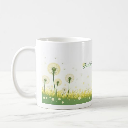 Aangevuurd door [Your Words] – Bewerkbare Quote Co Koffiemok (Links)