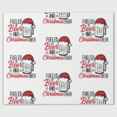 Aangewakkerd door Bier en Kerstmis Cheer Cadeaupapier (Vlak)