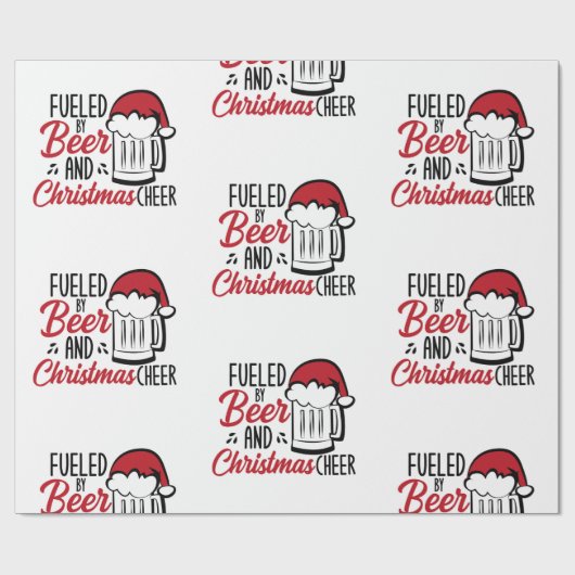 Aangewakkerd door Bier en Kerstmis Cheer Cadeaupapier (Vlak)