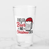 Aangewakkerd door Bier en Kerstmis Cheer Glas (Voorkant)