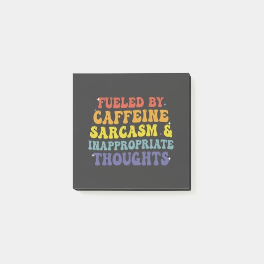Aangewakkerd door cafeïne Sarcasme & ongepast denk Post-it® Notes (Voorkant)