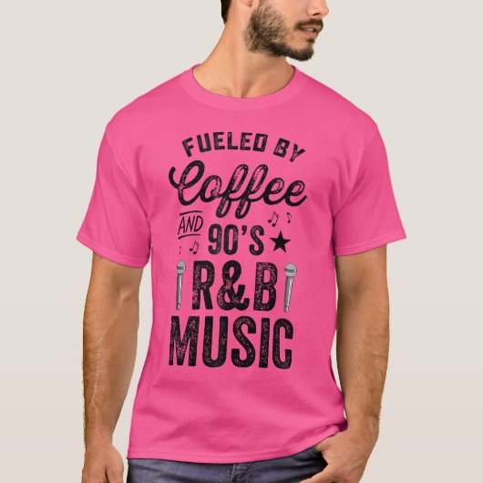 Aangewakkerd door Coffee and 2000's RB Music Rap N T-shirt (Voorkant)
