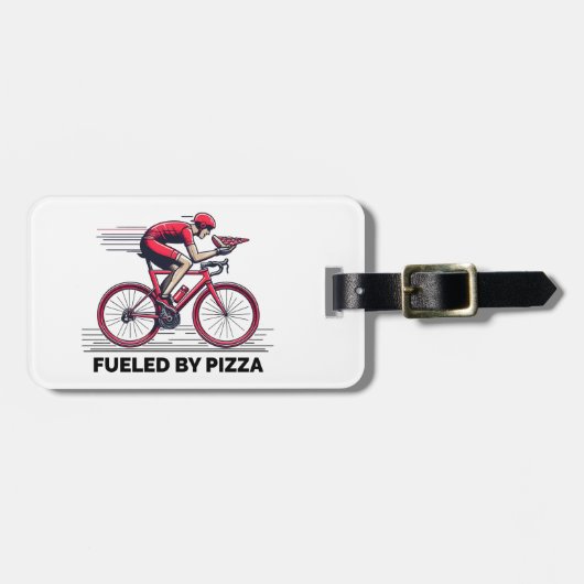 Aangewakkerd door Pizza Cyclist Bagagelabel (Voorkant horizontaal)