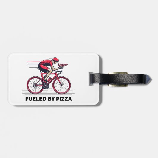 Aangewakkerd door Pizza Cyclist Bagagelabel (Achterkant horizontaal)