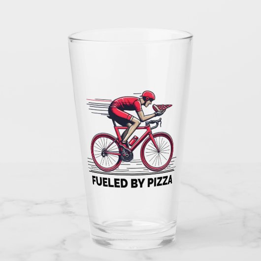 Aangewakkerd door Pizza Cyclist Glas (Voorkant)