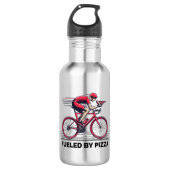 Aangewakkerd door Pizza Cyclist Waterfles (Voorkant)
