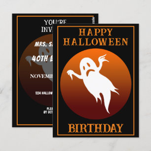 AANGEWENSTE VERJAARDAG SPOOK HALLOWEEN FEest VIERI Briefkaart