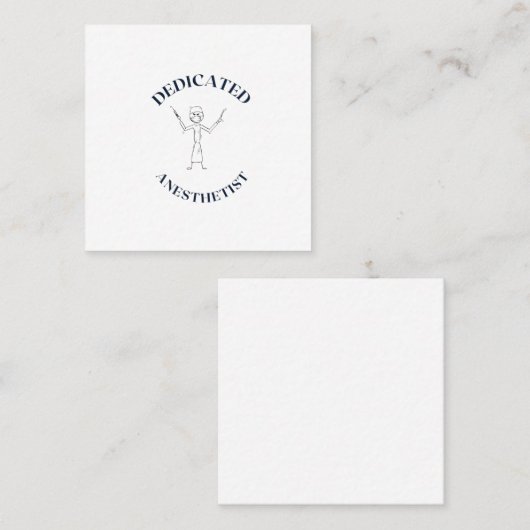 AANGEWEZEN ANESTHETIST VIERKANTE VISITEKAARTJE (Voorkant / Achterkant)