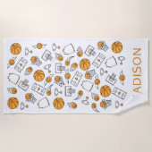 Aangewezen badhanddoek voor Basketball Pattern (Voorkant)