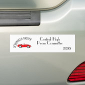 Aangewezen bestuurder Rode en Witte Bumpersticker (Op auto)