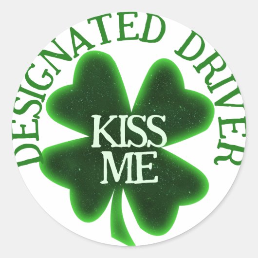 Aangewezen Bestuurder St. Patrick's Day Ronde Sticker (Voorkant)