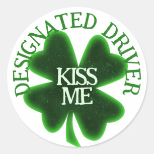 Aangewezen Bestuurder St. Patrick's Day Ronde Sticker