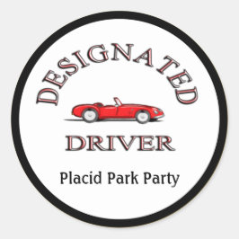 Aangewezen chauffeur Goud Gepersonaliseerde Sticke Ronde Sticker