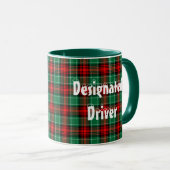 Aangewezen chauffeur Red Green Plaid Coffee Mok (Voorkant rechts)