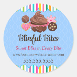 Aangewezen desserts Bakery Packaging Classic Round Ronde Sticker