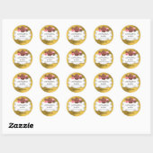 Aangewezen desserts Faux Gold Foil look Ronde Sticker (Vel)