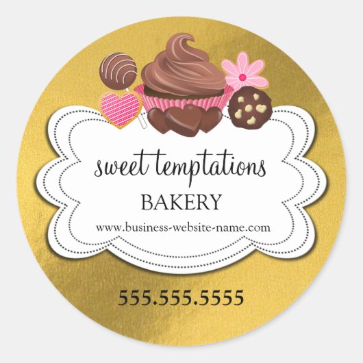 Aangewezen desserts Faux Gold Foil look Ronde Sticker (Voorkant)