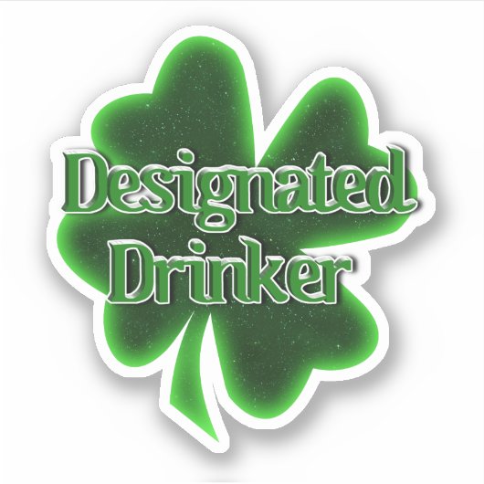 Aangewezen Drinker St. Patrick's Dag Sticker (Voorkant)