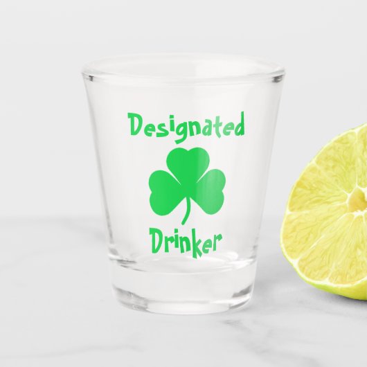 Aangewezen Drinker St Patrick's Day Shot Glas (Voorkant)