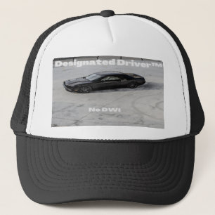 Aangewezen driver Dodge Challenger Black en White Trucker Pet