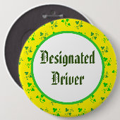 Aangewezen driver Shamrock Pattern-Button Ronde Button 6,0 Cm (Voorkant /achterkant)