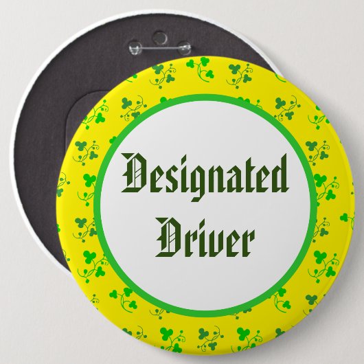 Aangewezen driver Shamrock Pattern-Button Ronde Button 6,0 Cm (Voorkant /achterkant)