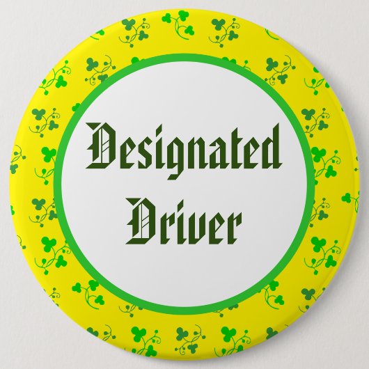 Aangewezen driver Shamrock Pattern-Button Ronde Button 6,0 Cm (Voorkant)