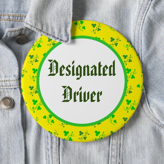Aangewezen driver Shamrock Pattern-Button Ronde Button 6,0 Cm (In situ)