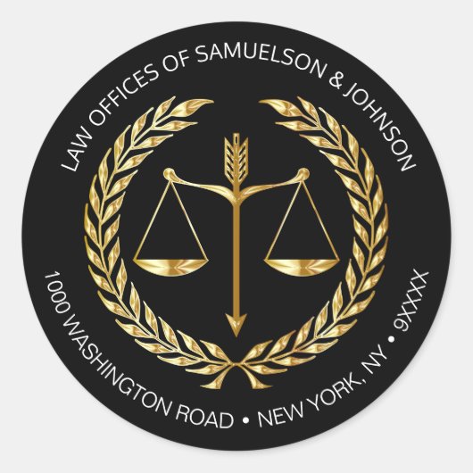 Aangewezen procureur-generaal Schaal van Gerechtig Ronde Sticker (Voorkant)