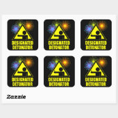 Aangewezen vuurwerkontsteker vierkante sticker (Vel)