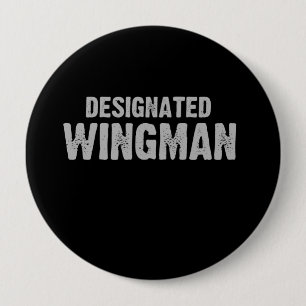AANGEWEZEN WINGMAN T-shirt Ronde Button 4,0 Cm