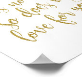 Aangezien de oceaan geen eindGold Glitter 8x10 Sig Poster (Hoek)