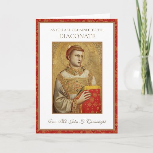 AANGEZIEN U GEWIJD WORDT TOT HET DIACONAAT KAART (Voorkant)